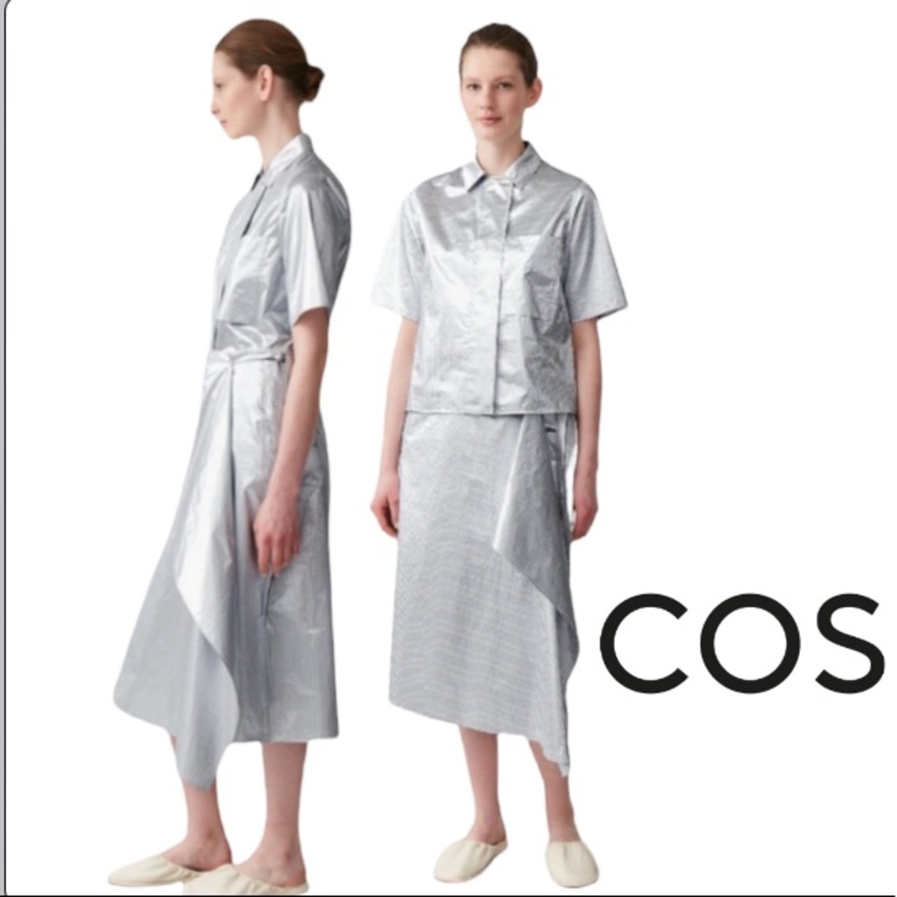 COS Silver Skirt and Top Set NWT